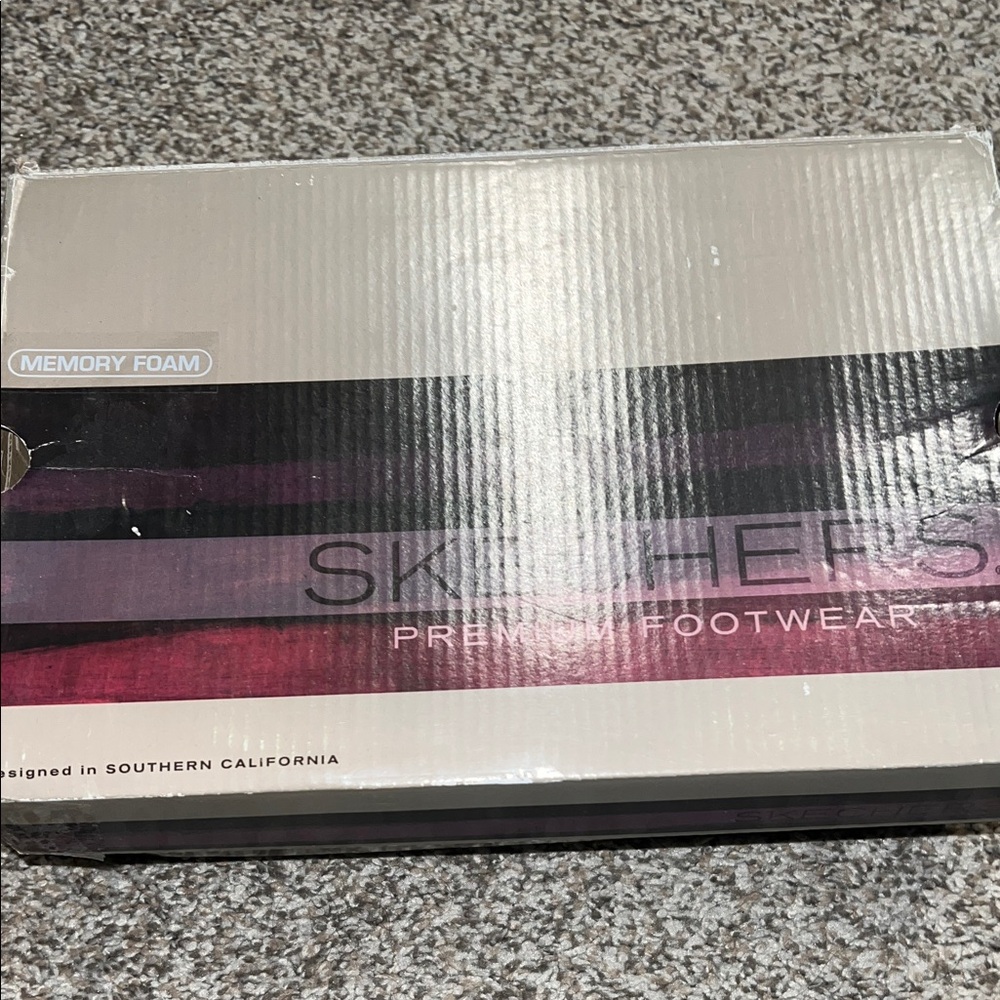 EUC Skechers Navy Blue Cutout Wedge Slingback Sandals W/Box - Picture 10 of 11